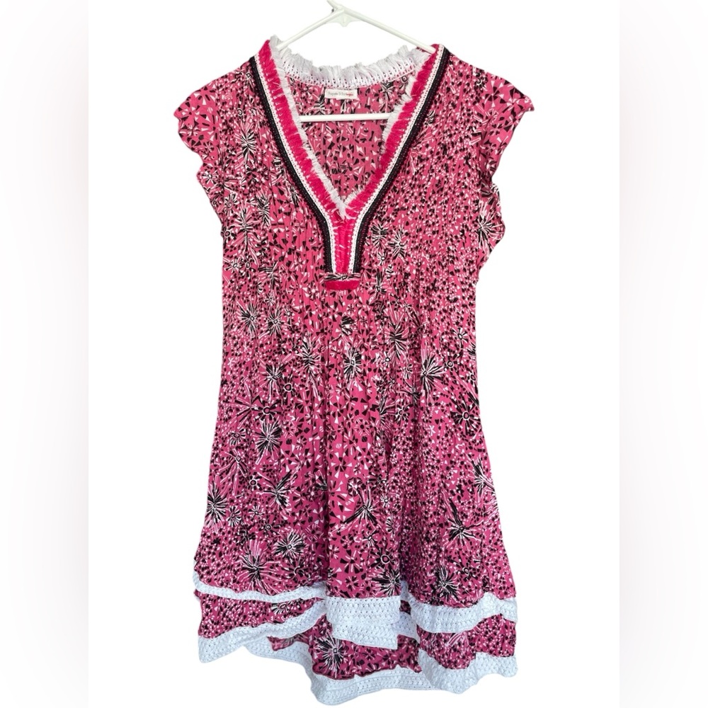 Poupette St. Barth RARE - Women’s Sasha Mini Dress in Pink/Purple/Black Geo XS
